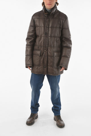 Soft Leather Padded Puffer with Removable Chest Piece