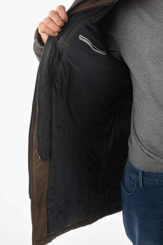 Soft Leather Padded Puffer with Removable Chest Piece