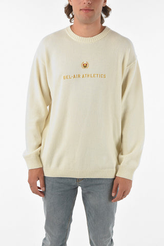 Crew Neck Embroidered Logo ACADEMY Wool Blend Sweater