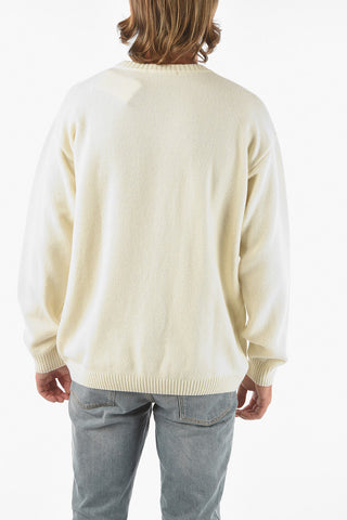 Crew Neck Embroidered Logo ACADEMY Wool Blend Sweater