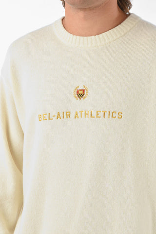 Crew Neck Embroidered Logo ACADEMY Wool Blend Sweater