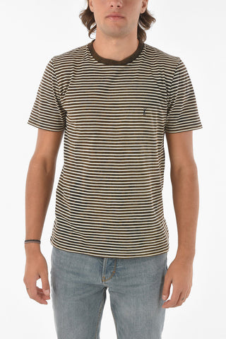 Crew Neck Tie Dye Effect Striped T-Shirt