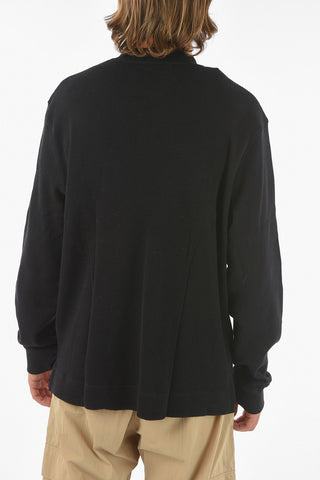 Breast Pocket KOFA Sweater with Double Side Slit Hem