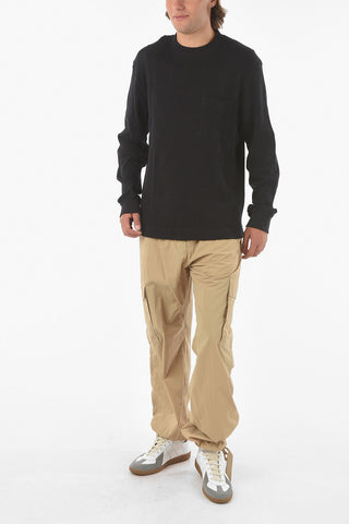 Breast Pocket KOFA Sweater with Double Side Slit Hem