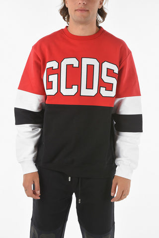Crewneck Sweatshirt with Embossed Maxi Lettering Logo