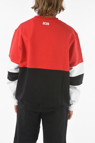 Crewneck Sweatshirt with Embossed Maxi Lettering Logo