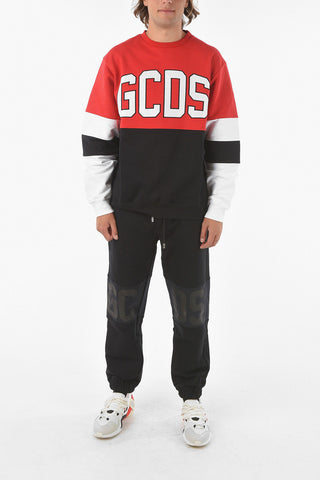 Crewneck Sweatshirt with Embossed Maxi Lettering Logo