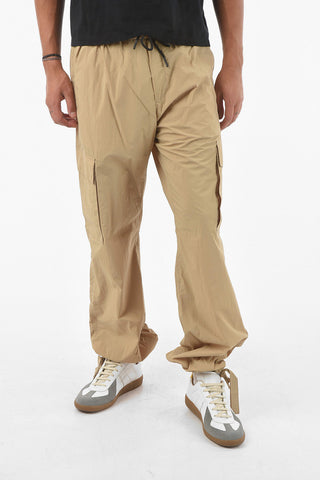 Pantaloni Cargo in Nylon con Elastico in Vita