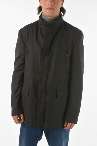 ID Virgin Wool IDENTITY Quilted Coat with Foldable Hood