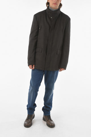 ID Virgin Wool IDENTITY Quilted Coat with Foldable Hood