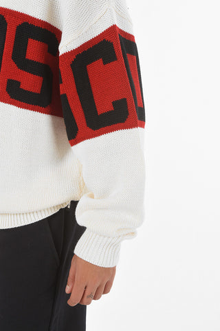 Wool Blend Sweater with Logoed Band