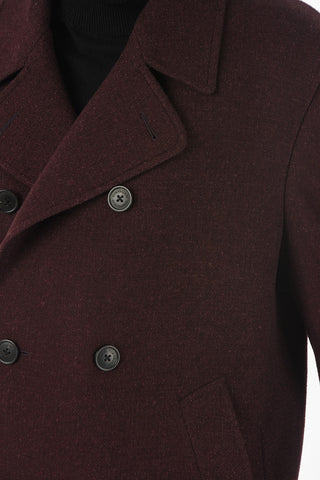 Quilted Virgin Wool Silk Double-breasted Coat