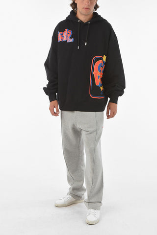 Hooded Sweatshirt with Maxi Logoed Print