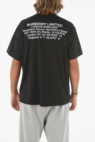Crewneck T-shirt with Embossed Lettering Print