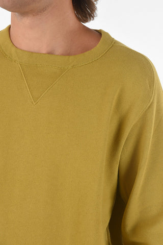 Solid Color Cotton Crew-Neck Sweatshirt