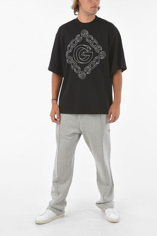 Oversized Crewneck T-shirt with Logo Print