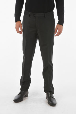 4 Pocket Wool Blend Pants with Belt Loops