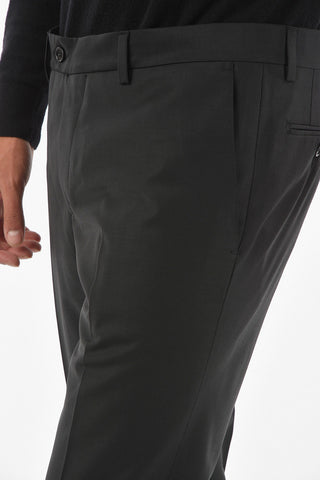 4 Pocket Wool Blend Pants with Belt Loops