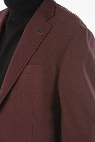 Hopsack-Blazer ACADEMY SOFT mit Lederdetails