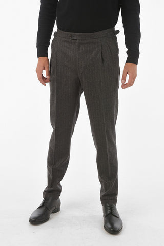 CC COLLECTION Virgin Wool Blend Double-pleated Pants