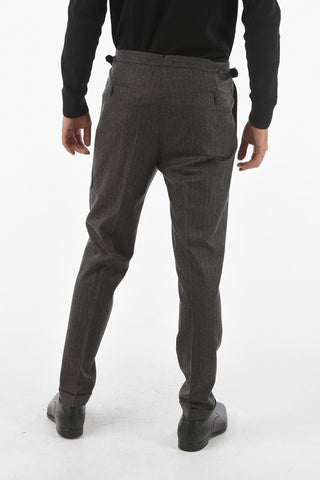CC COLLECTION Virgin Wool Blend Double-pleated Pants