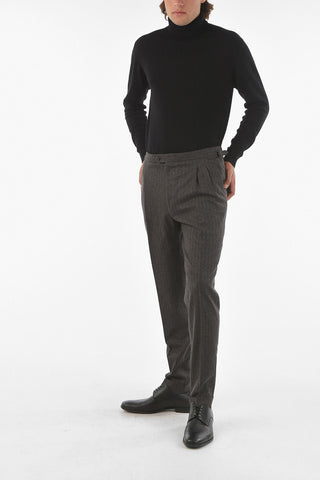 CC COLLECTION Virgin Wool Blend Double-pleated Pants
