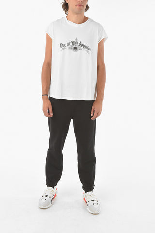 Stretchy Cotton T-shirt with CITY OF LOS ANGELES Print