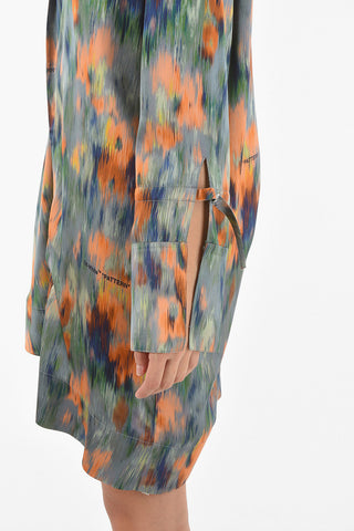 Vestito Wrap CHINE ROMANTIC in Raso di Viscosa con Logo