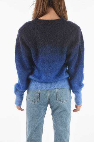 ETOILE Fuzzy Wool Blend DENIZA Crewneck Sweater with Padded Shoulders