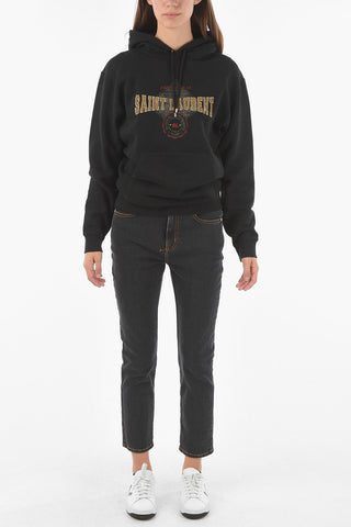 Felpa in Cotone UNIVERSITY con Logo in Spugna