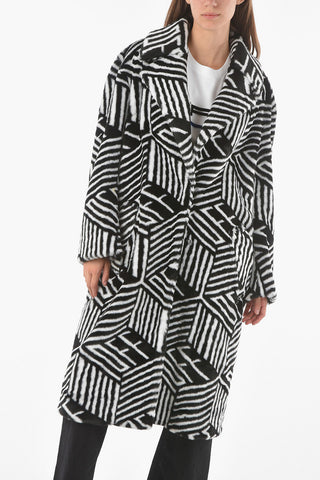 Ecofurred MONOGRAM Coat with Geometric Pattern