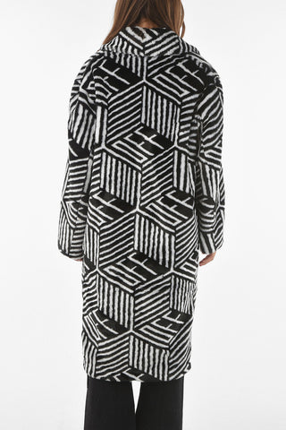 Ecofurred MONOGRAM Coat with Geometric Pattern