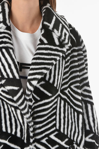 Ecofurred MONOGRAM Coat with Geometric Pattern