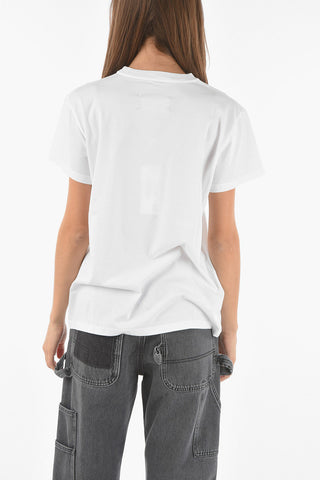 MM0 Contrasting Logo-Printed Crew-Neck T-shirt