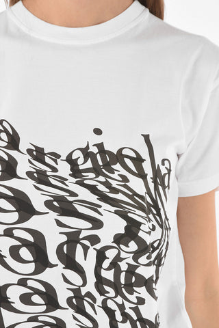 MM0 Contrasting Logo-Printed Crew-Neck T-shirt