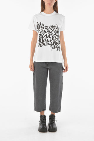 MM0 Contrasting Logo-Printed Crew-Neck T-shirt