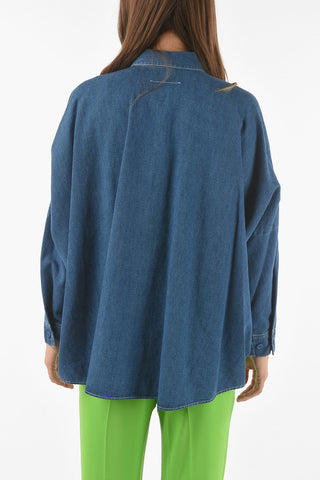 Long Sleeved Denim Asymmetric Shirt MM6