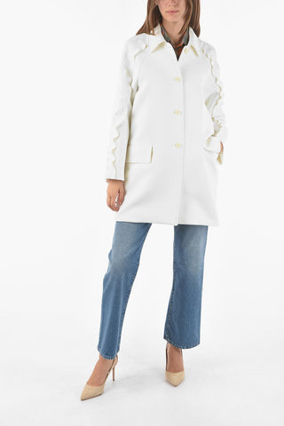 Pointed Collar Caban embellished with Ruffles