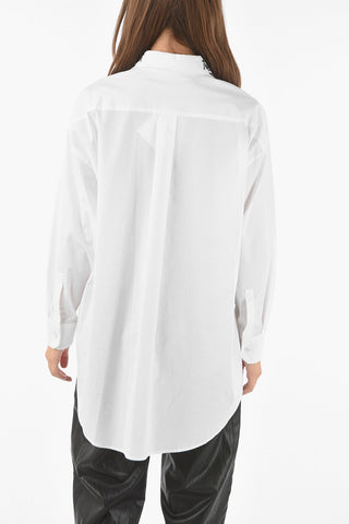 Shirt With Floral Embroidery On Collar