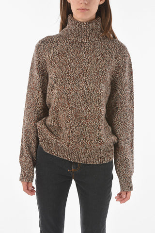 Pullover a Collo Alto in Misto Cashmere