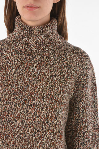 Pullover a Collo Alto in Misto Cashmere