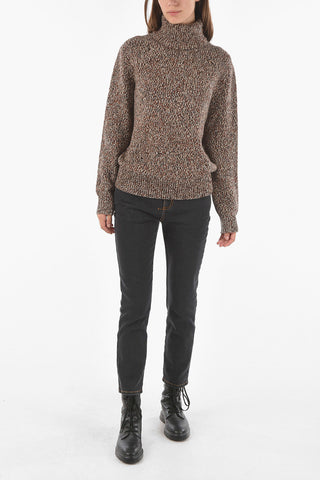 Pullover a Collo Alto in Misto Cashmere
