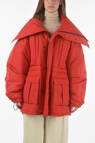 Padded CB Zip-up Parka with Wide Collar