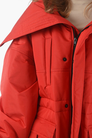 Padded CB Zip-up Parka with Wide Collar