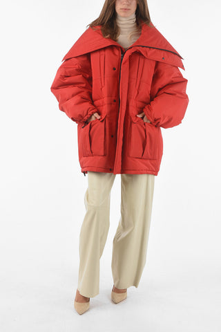 Padded CB Zip-up Parka with Wide Collar