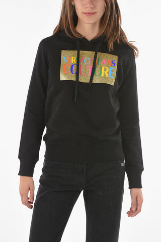COUTURE Glittered Logo Fleece Cotton Hoodie
