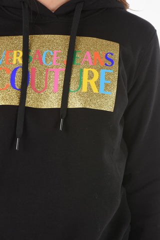 COUTURE Glittered Logo Fleece Cotton Hoodie