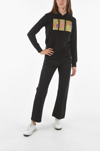COUTURE Glittered Logo Fleece Cotton Hoodie
