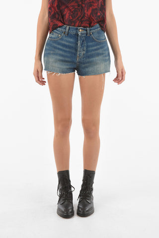 Raw Cut-edged Dèlavè Denim Shorts