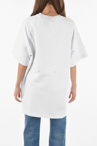 Fleece PEN SNAP Oversized T-shirt Dress with Logo